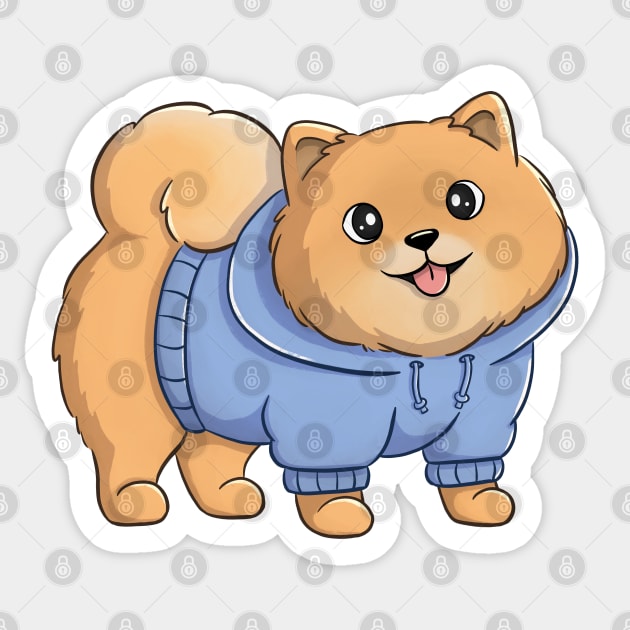 Cute And Fluffy Pomeranian Dog Sticker by Meowrye